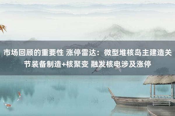 市场回顾的重要性 涨停雷达：微型堆核岛主建造关节装备制造+核聚变 融发核电涉及涨停