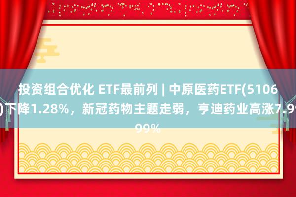 投资组合优化 ETF最前列 | 中原医药ETF(510660)下降1.28%，新冠药物主题走弱，亨迪药业高涨7.99%