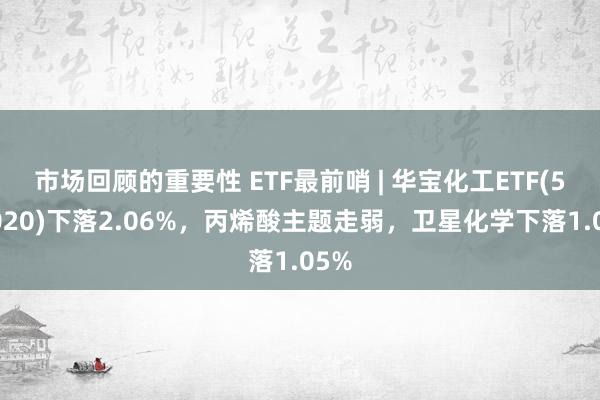 市场回顾的重要性 ETF最前哨 | 华宝化工ETF(516020)下落2.06%，丙烯酸主题走弱，卫星化学下落1.05%