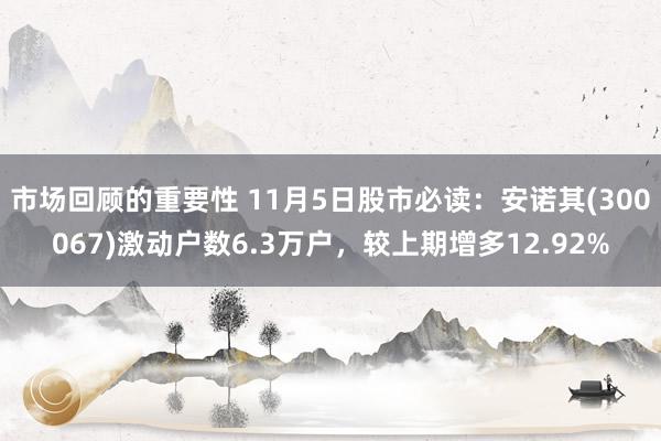 市场回顾的重要性 11月5日股市必读：安诺其(300067)激动户数6.3万户，较上期增多12.92%