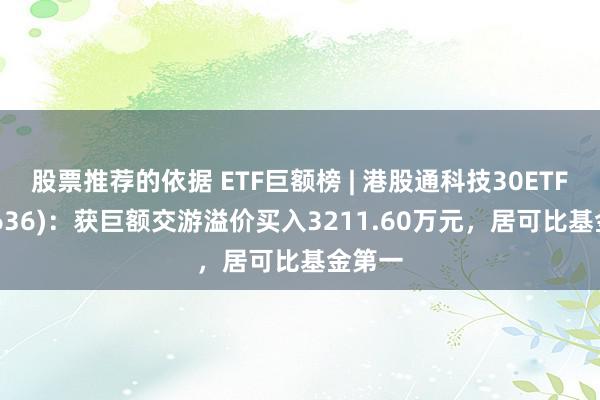 股票推荐的依据 ETF巨额榜 | 港股通科技30ETF(159636)：获巨额交游溢价买入3211.60万元，居可比基金第一