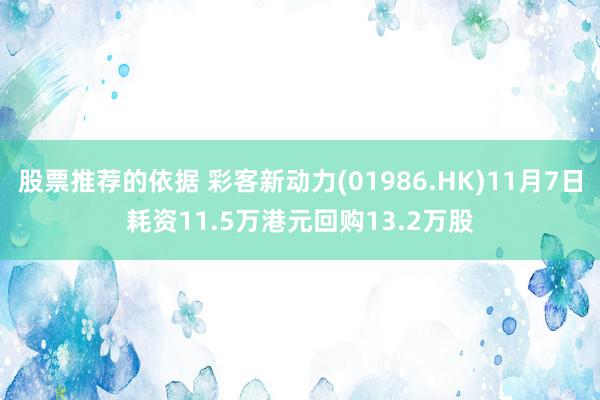 股票推荐的依据 彩客新动力(01986.HK)11月7日耗资11.5万港元回购13.2万股