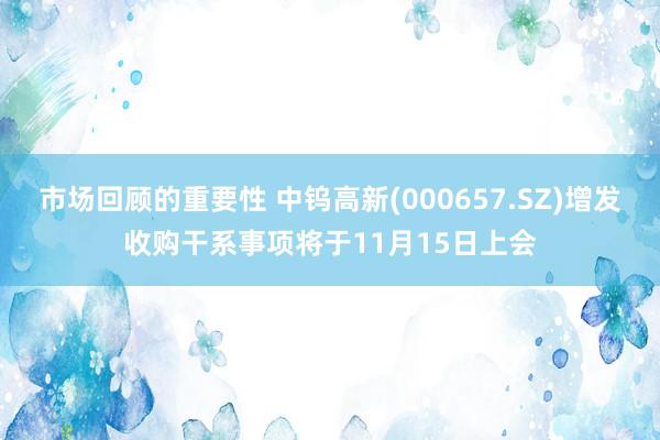 市场回顾的重要性 中钨高新(000657.SZ)增发收购干系事项将于11月15日上会