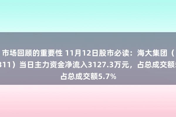 市场回顾的重要性 11月12日股市必读：海大集团（002311）当日主力资金净流入3127.3万元，占总成交额5.7%