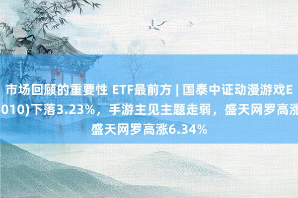 市场回顾的重要性 ETF最前方 | 国泰中证动漫游戏ETF(516010)下落3.23%，手游主见主题走弱，盛天网罗高涨6.34%