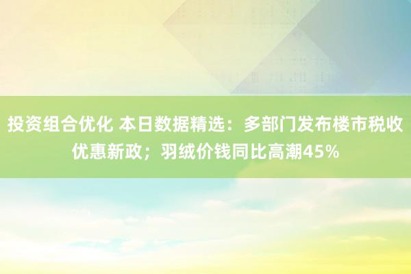 投资组合优化 本日数据精选：多部门发布楼市税收优惠新政；羽绒价钱同比高潮45%