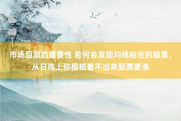 市场回顾的重要性 若何会发现均线粘合的股票，从日线上你根柢看不出来股票要涨