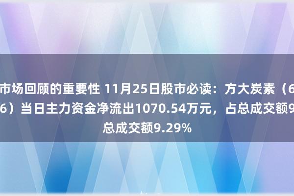 市场回顾的重要性 11月25日股市必读：方大炭素（600516）当日主力资金净流出1070.54万元，占总成交额9.29%