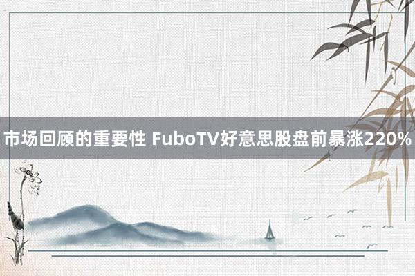 市场回顾的重要性 FuboTV好意思股盘前暴涨220%