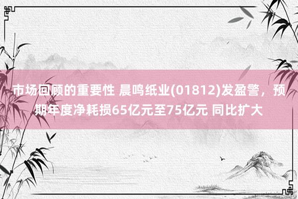 市场回顾的重要性 晨鸣纸业(01812)发盈警，预期年度净耗损65亿元至75亿元 同比扩大