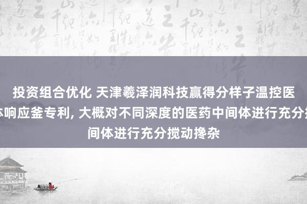 投资组合优化 天津羲泽润科技赢得分样子温控医药中间体响应釜专利, 大概对不同深度的医药中间体进行充分搅动搀杂