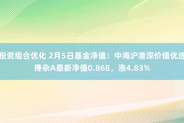 投资组合优化 2月5日基金净值：中海沪港深价值优选搀杂A最新净值0.868，涨4.83%