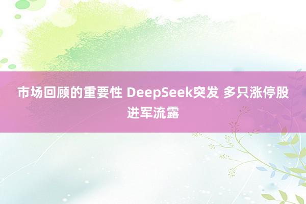 市场回顾的重要性 DeepSeek突发 多只涨停股进军流露