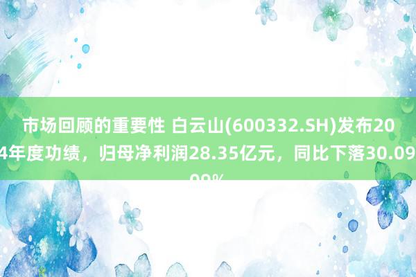 市场回顾的重要性 白云山(600332.SH)发布2024年度功绩，归母净利润28.35亿元，同比下落30.09%